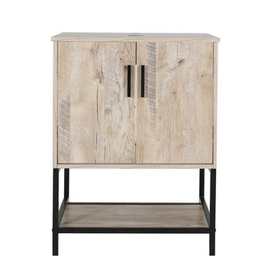 Evideco Wall-Mounted Sink Floor Cabinet Elements Acacia - Gray Wood