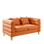 Canapé modulaire orange 60 pouces 2 places, esthétique moderne Streamline, coussins de bureau,