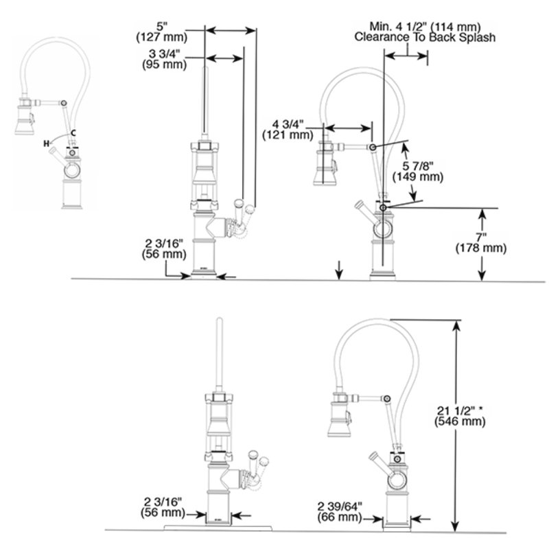 Artesso® Articulating Single Handle Kitchen Faucet With Finished Hose, Polished Chrome