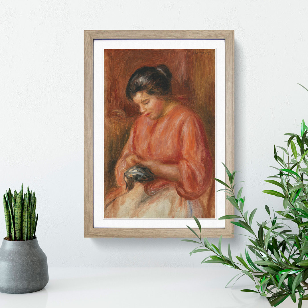 Darning by Pierre-Auguste Renoir - Picture Frame Painting