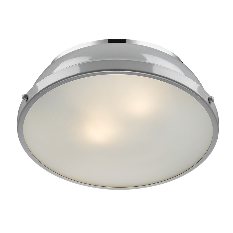 Calico Steel Flush Mount, Gray, Chrome