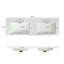 Meuble-lavabo double 59,3 po avec plateau SMC, tiroirs divisés, fixation murale, grande salle de bain
