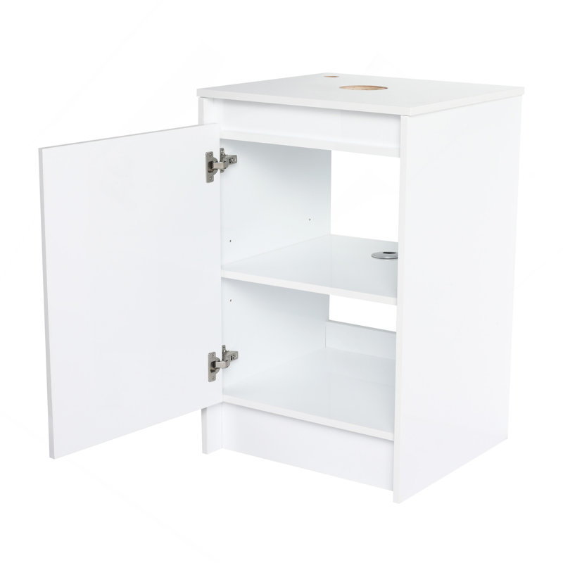 Armoire de salle de bain autoportante 20 po, portes à fermeture douce, blanc brillant, (meuble-lavabo seulement)