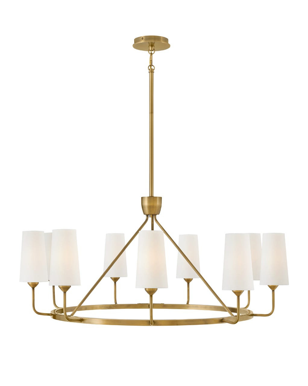 Ardea 9 - Light Dimmable Chandelier, Heritage Brass