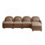 Canapé 4 places en tissu de style nuage Meka, dossier incurvé et accoudoirs avec coussins lombaires courbés, canapé modulaire 4 places modulaire avec repose-pieds mobile et coussin de soutien à double couche, brun clair-653260018