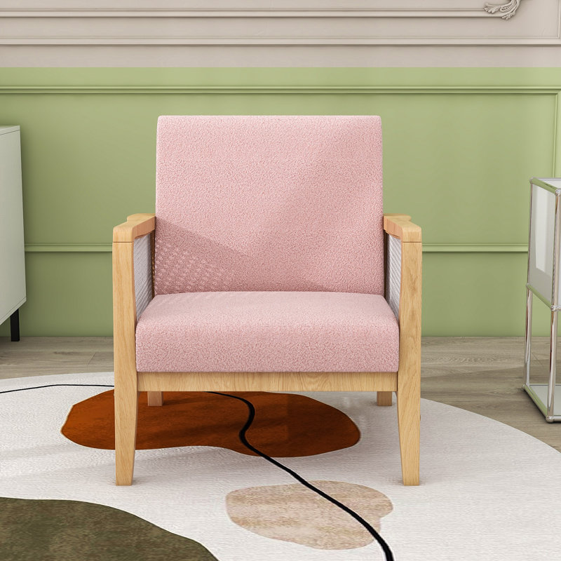Fauteuil en velours de 25,9 po Allyza, Velours rosé