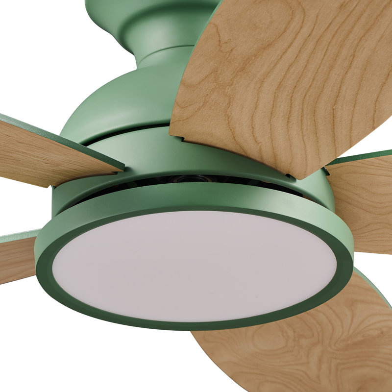 Ventilateur de plafond encastré moderne 36 "avec lumières DEL et télécommande, Vert