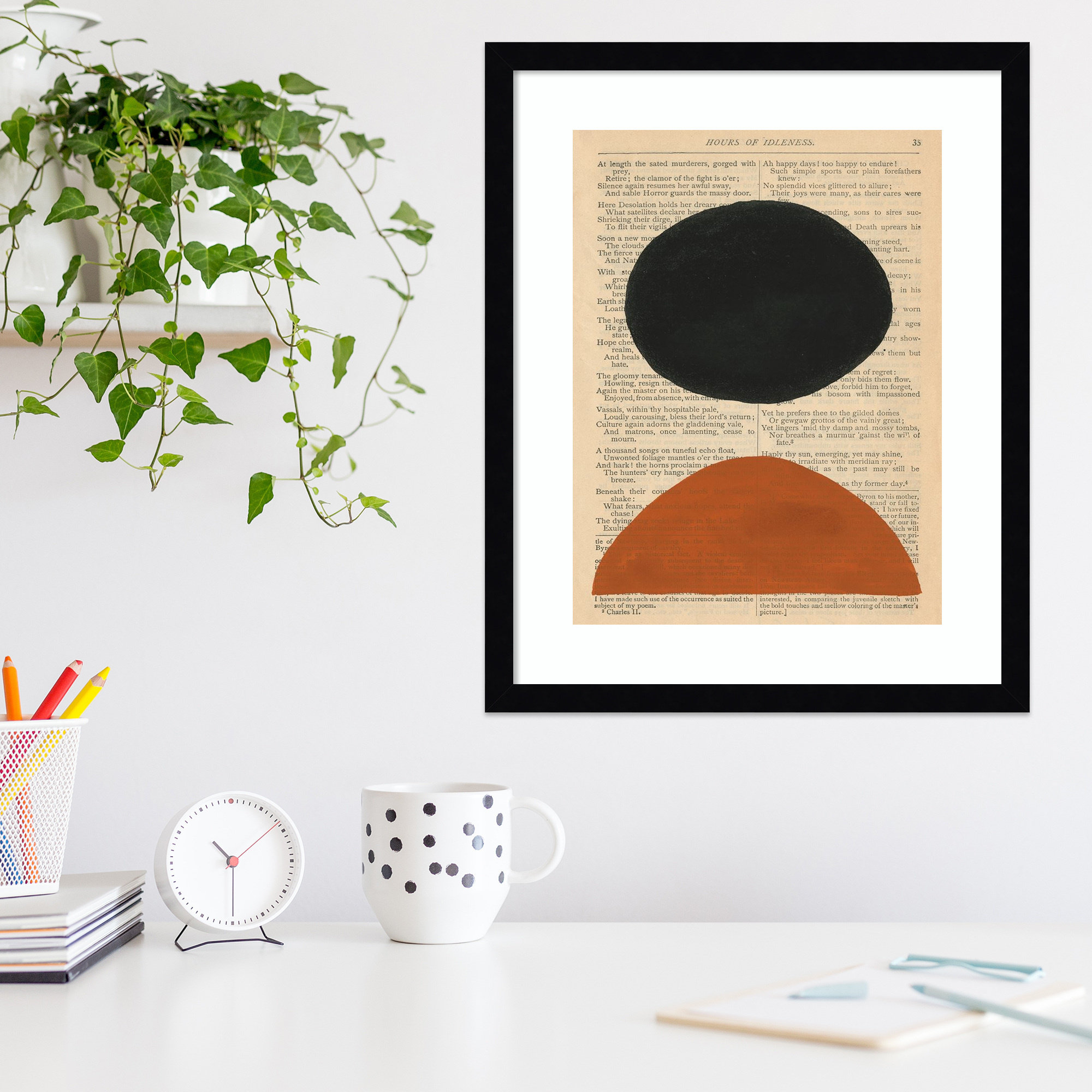Modern Prose III by W. Stramel, 21.38" H x 17.38" W x 0.88" D, Black Framed Paper