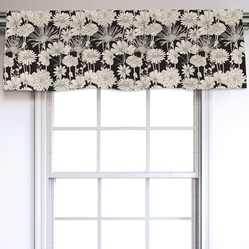 Sateen Floral Ruffled Window Valance