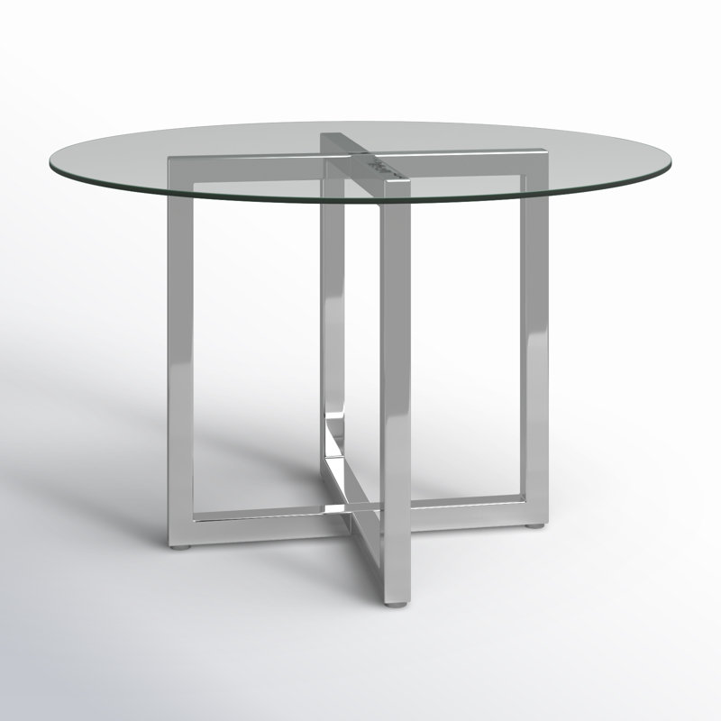 Dern Glass Round Dining Table, Standard (30" Height), 48" W x 48" L