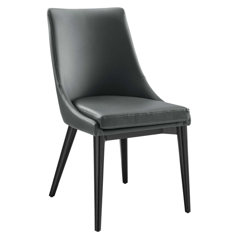 Modway Viscount Vinyl Dining Chair (Single Chair), Gray Faux Leather