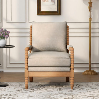 Fauteuil d'appoint en bois d'hévéa
