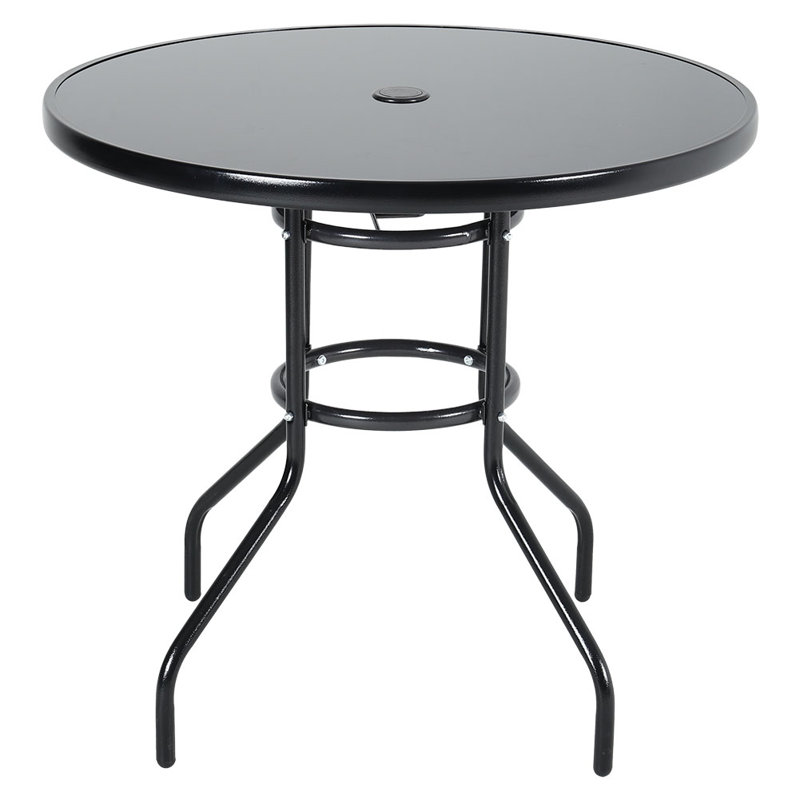 Hegel Round Metal Outdoor Bistro Table With Umbrella Hole , 80cm cm W 80cm cm D
