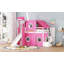 Lit mezzanine simple avec tente et tour - rose