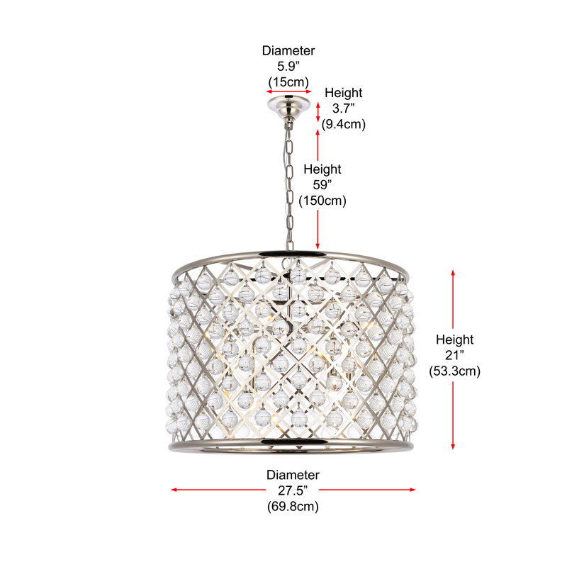 Swinney 8 - Light Unique/Statement Pendant, Polished Nickel