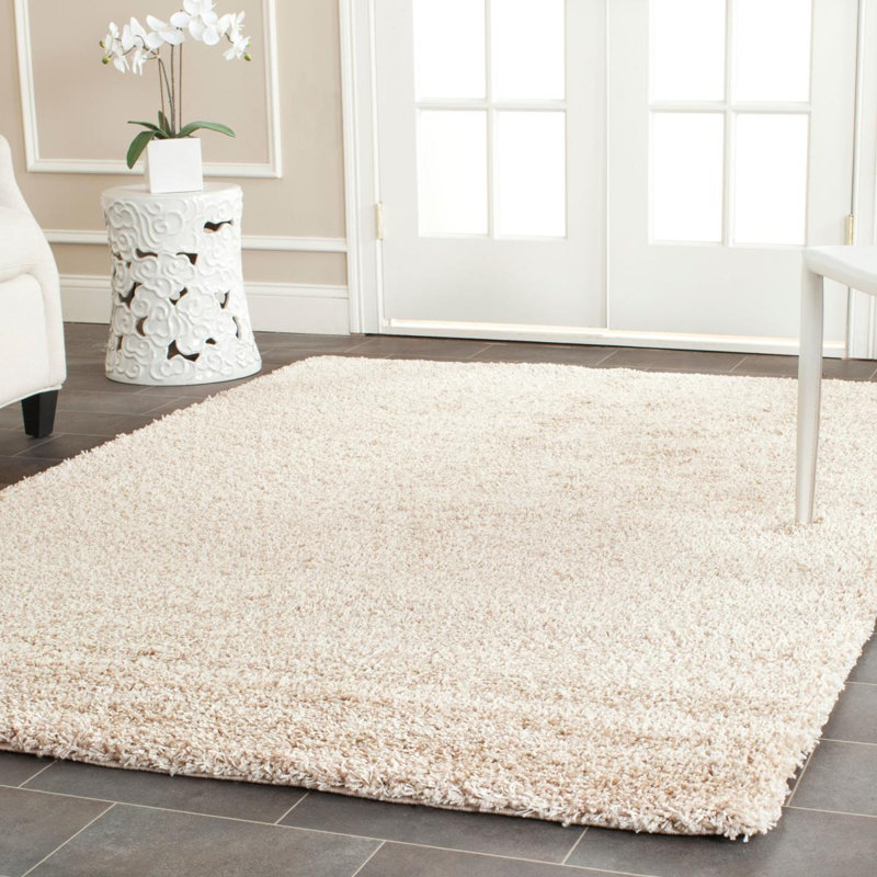 Franklynn Shag Hand Tufted Performance Solid Color Rug, Rectangle 5' x 8'