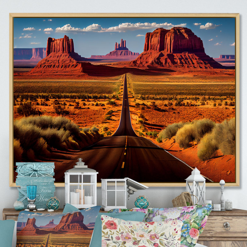 " Monument Valley Navajo Spirit ", 34" H x 44" W x 1.5" D, Natural Floater Frame