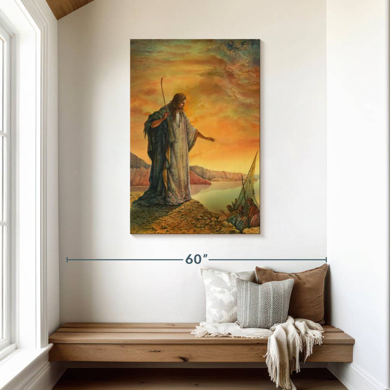 Jésus à la mer de Galilée, H 45 po x l 30 po
