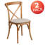 Chaise de bistro empilable à dossier croisé en bois avec coussin Aroust Series-1980228610-1880886582