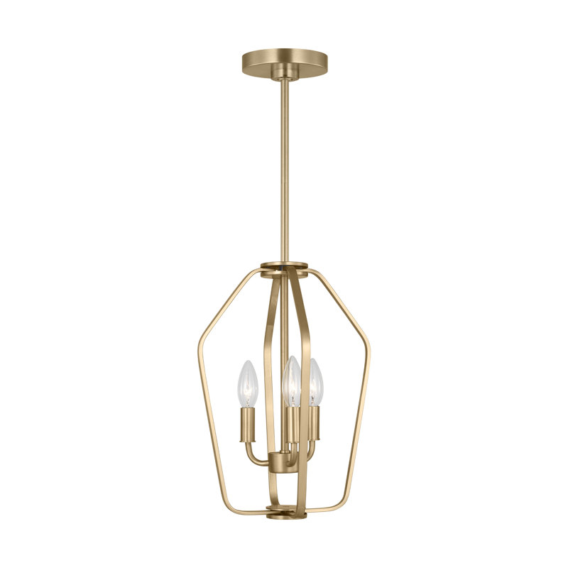 Lustre à trois lumières Kennan de Génération Éclairage , H 15 po x l 11 po x P 11 po, Laiton satiné, Trois lumières