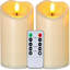 3" x 6" Outdoor Waterproof Flameless Candles, LED Candles, Battery Operated Candles with Remote and Timers, Electric Fake Pillar Candles for Home Decor, Dark Ivory, Set of 2