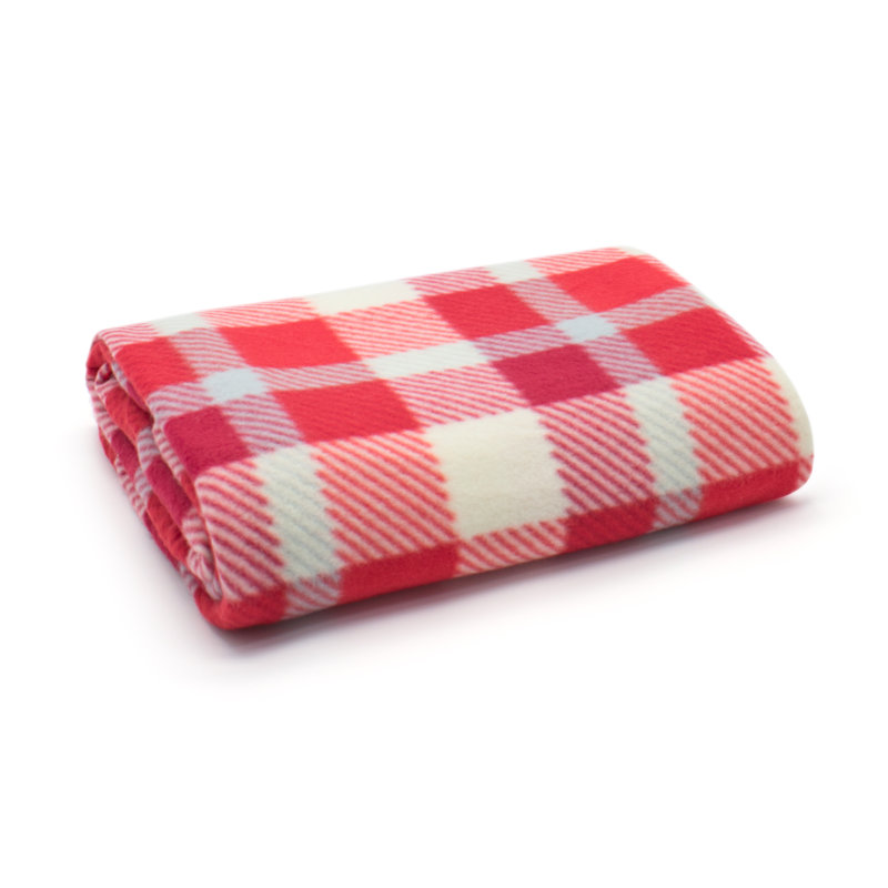 Anerinda Soft Plush Classi Check Blanket Throw, Red