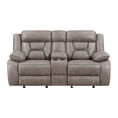 Folger 76'' Faux Leather Reclining Loveseat