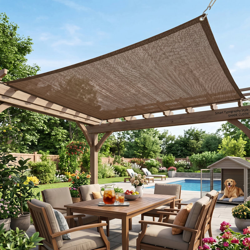 Sun Shade Sail, Shade Cloth Sun Shade Net 9.84x9.84ft 16 Reinforced Grommets Shade Trap