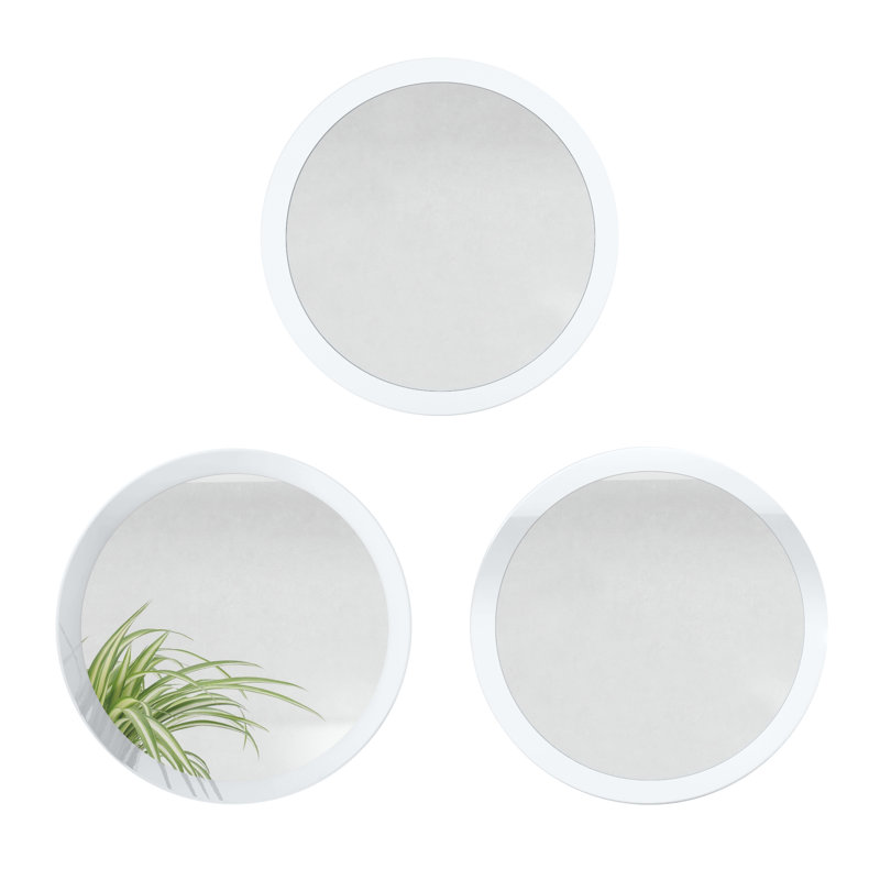 Colver Engineered Wood Flat Wall Mirror, High-Gloss White