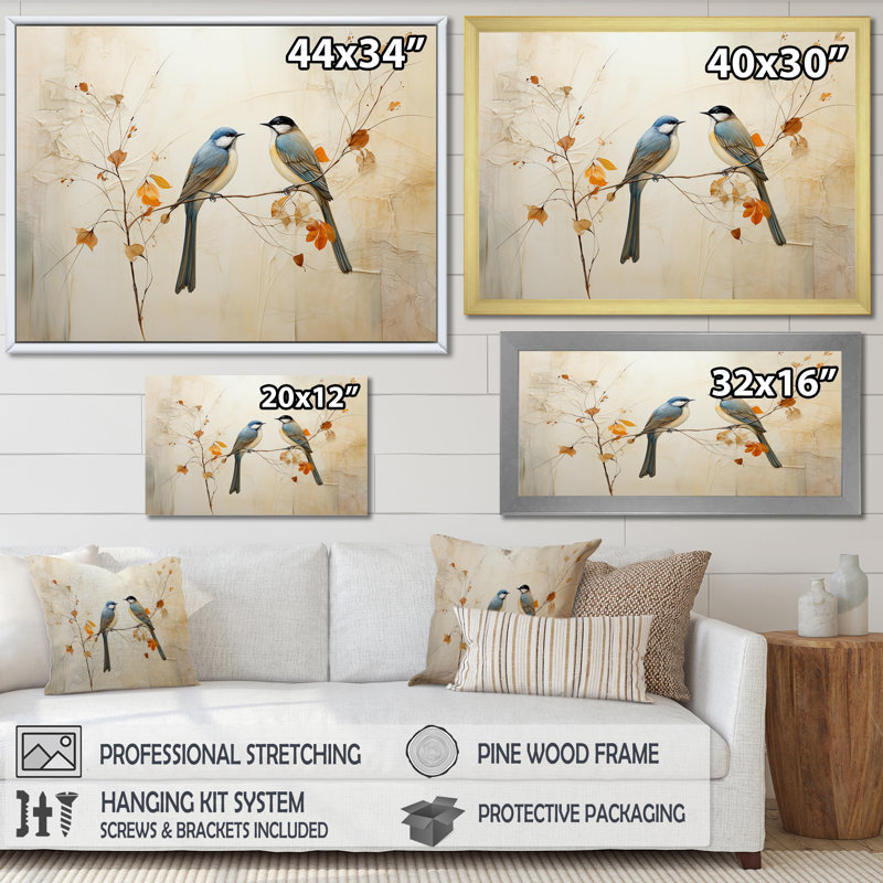 Oiseaux du paradis et fleurs simplicité IV, Argent, H 16 po x l 32 po x P 1 po