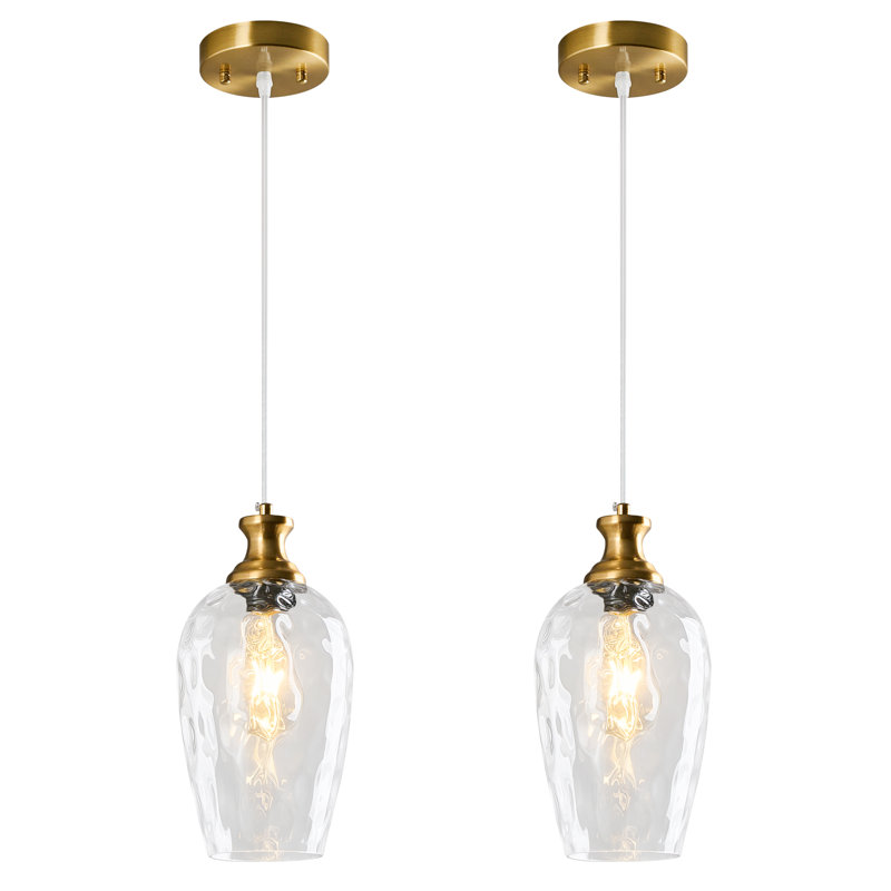 Luminaires suspendus en verre pour îlot de cuisine Luminaire suspendu en verre martelé pour îlot de cuisine au-dessus de l'évier