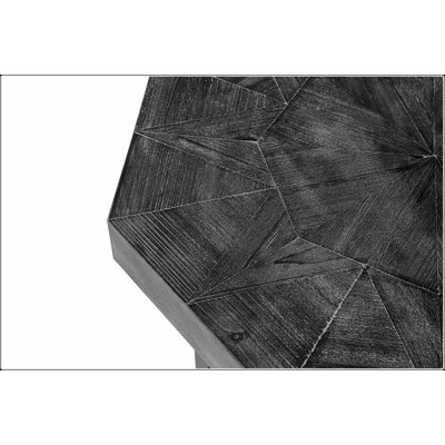 Table basse octogonale en bois avec patchwork