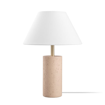 Lampe de table en laiton 18 po avec abat-jour en tissu et base au look naturel The Tibbi Novogratz x Globe