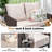 5 Pieces Patio Furniture Set,Outdoor Conversation Set with 2 Round Side Tables,Modern Metal Outdoor Couch with Waterproof Cushions for Backyard,Porch-1899881383