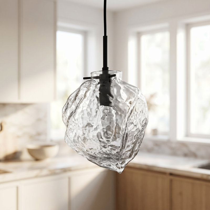 Adwin 1-Light Pendant Light with Irregular Glass, 1 Light