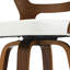 Tabouret de bar pivotant rembourré avec structure en bois, pieds en bois d'hévéa-322138348