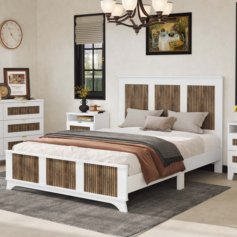 Lit plateforme Farmhouse, Blanc, Grand