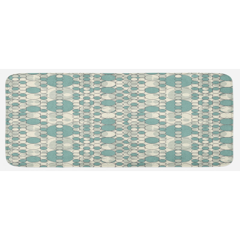 Tapis de cuisine beige et bleu sarcelle