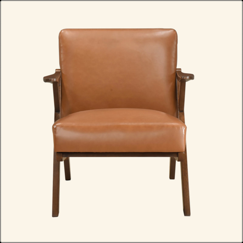 Chaise d'appoint en similicuir, Brun