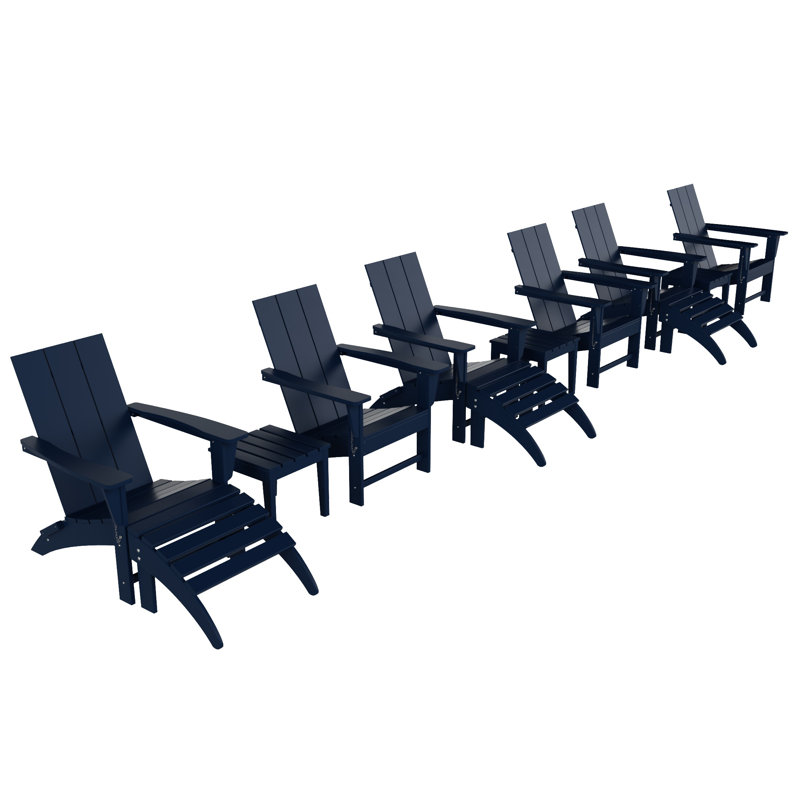 Joubert 6 - Person Patio Conversation Set, Navy Blue