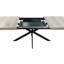 Table de salle à manger rectangulaire extensible, grise avec plaque centrale noire, base en métal, 6 places, capacité de charge de 165 lb, extensible d'allure moderne en gris, installation facile-1550315220