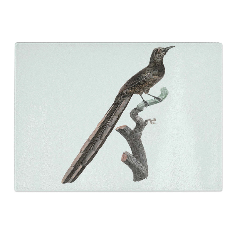 Tempered Glass a Magpie Bird of Paradise Chopping Board, 28.5 cm W x 20 cm L