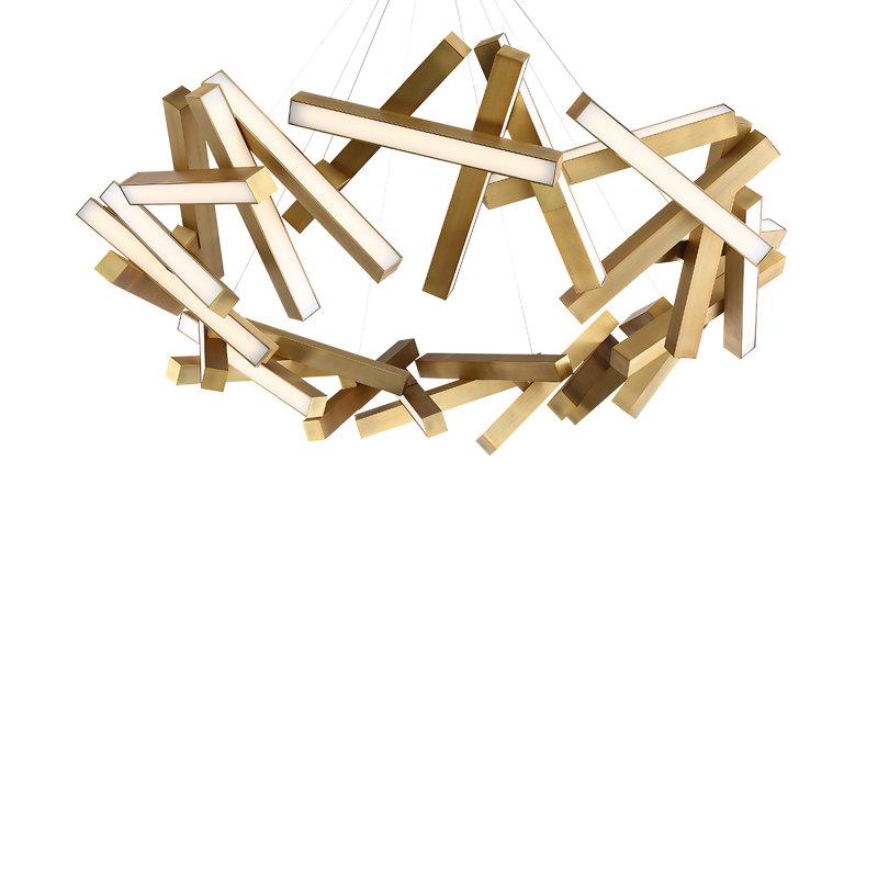 Chaos 31 - Light LED Chandelier, Aged Brass