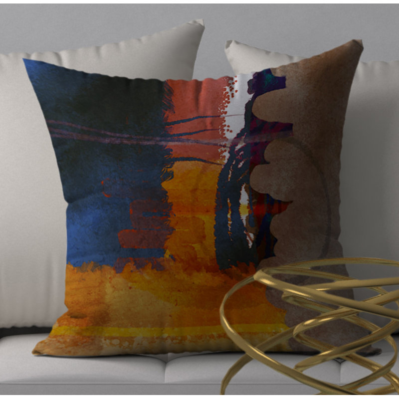 Abstract Reversible Throw Pillow, 20" x 20"