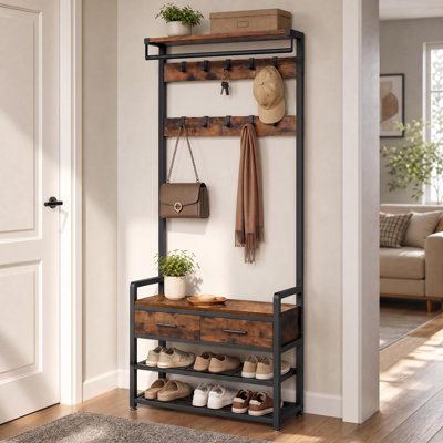Hall Tree With Bench And Shoe Storage