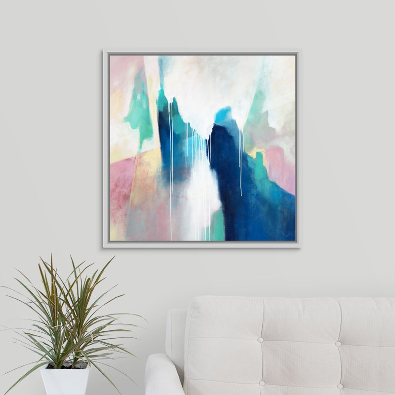 « gelato souvenirs »-reproduction d’art sur toile, H 25,7 po x l 25,7 po x P 1,75 po, Cadre flottant blanc