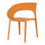 Polypropylène tropical orange simple - chaises latérales pour terrasses extérieures, chaises empilables, sièges de soutien lombaire