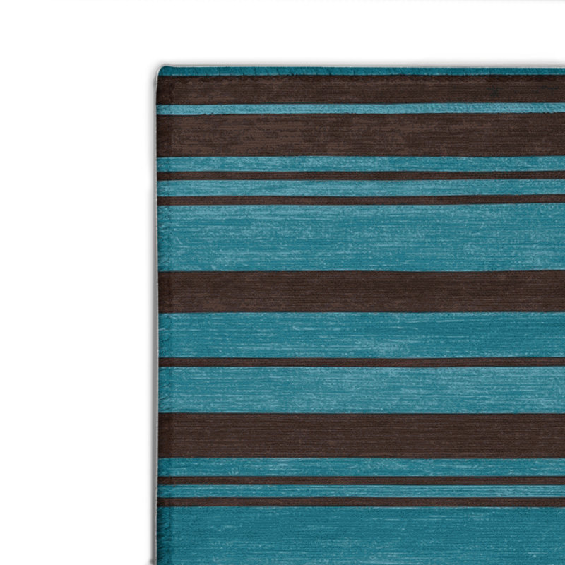 Tapis intérieur / extérieur brun HorizontalStripes, Rectangulaire 2 pi x 3 pi