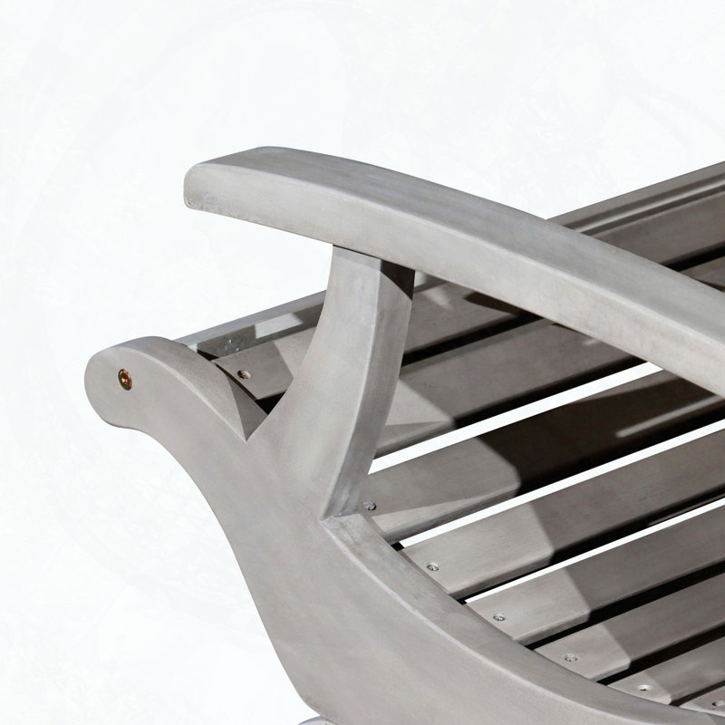 Eucalyptus Plantation Chair with Sleigh Design, Silver/Gray
