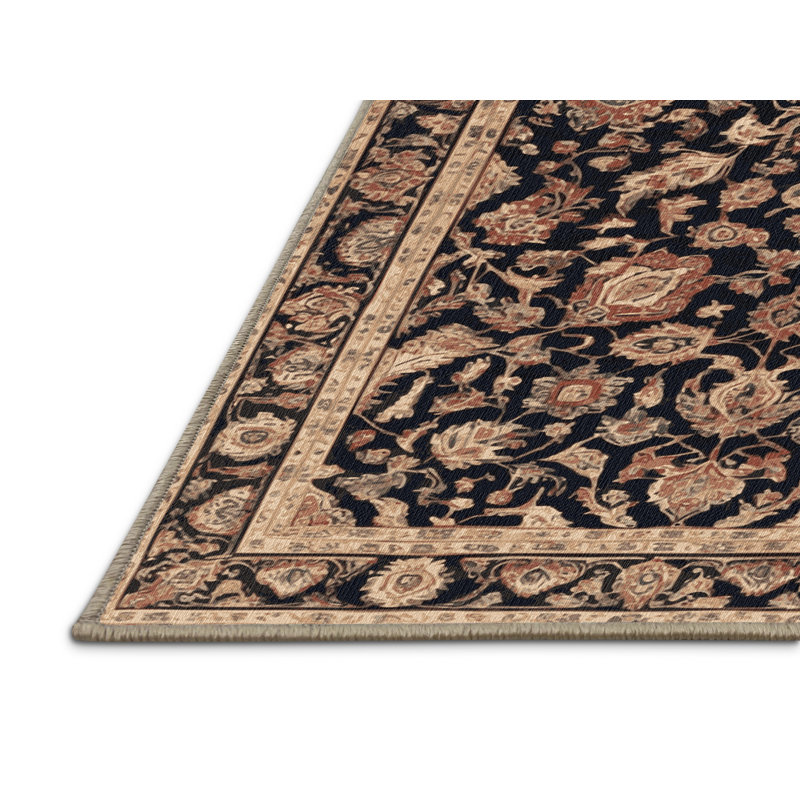 Tapis brun lavable à la machine, Rond 6 pi